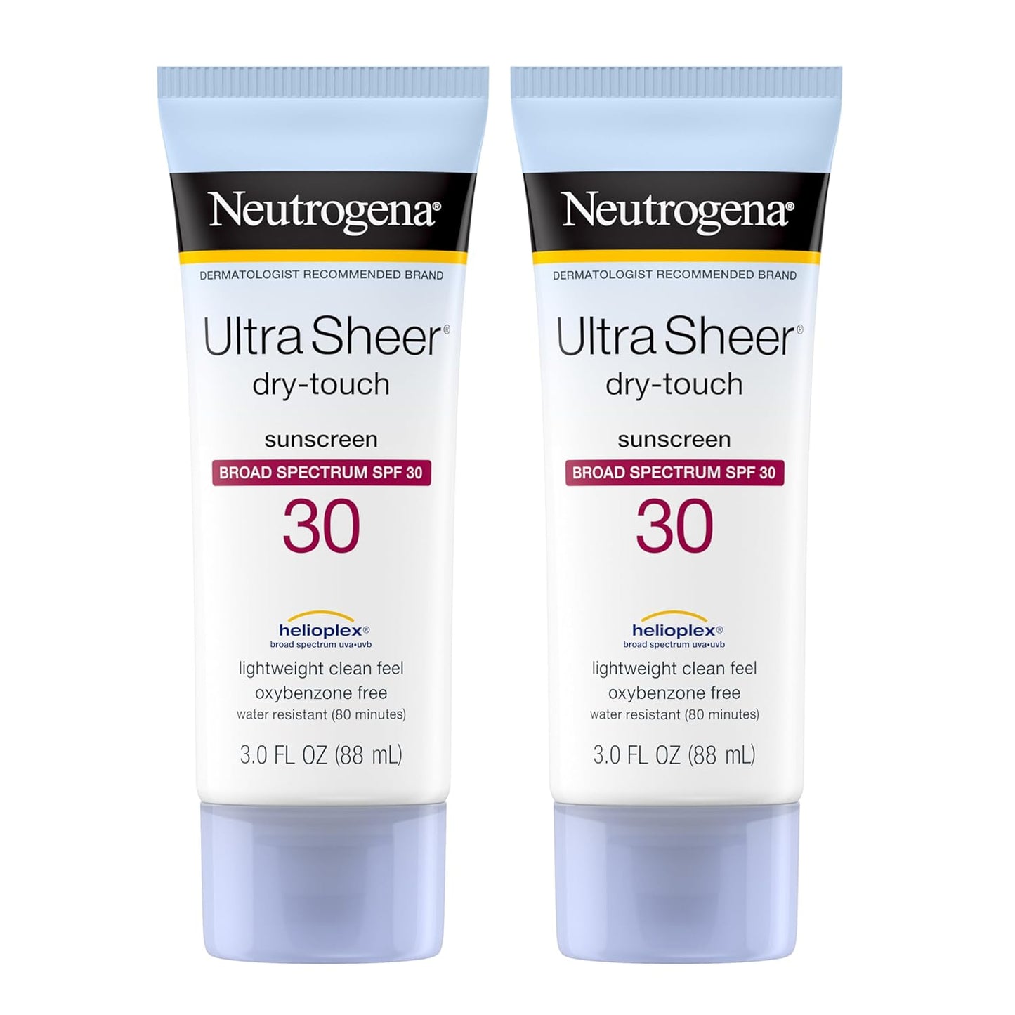 2 x Neutrogena Ultra Sheer Sunblock SPF 30 (Sun Protection Lotion, Waterproof) from USA