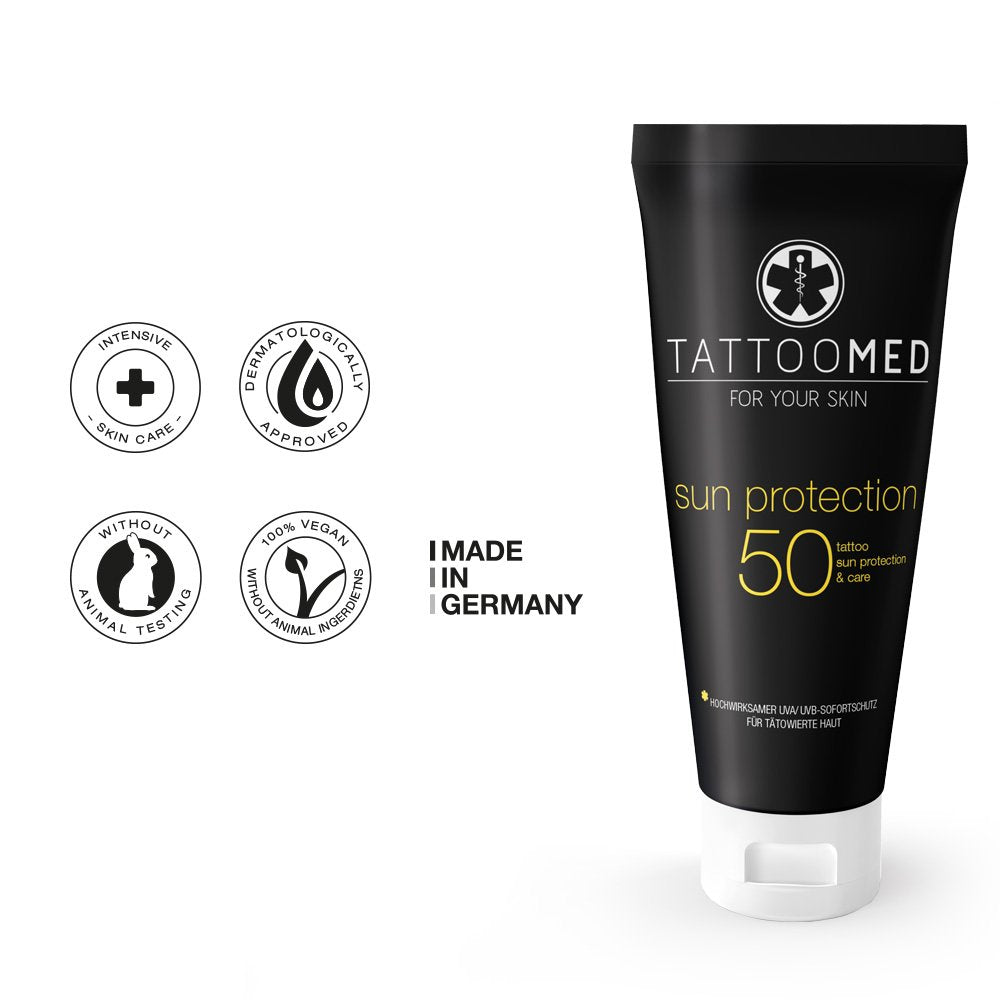TattooMed Sun Protection SPF 50 – Sun Protection for Tattooed Skin – Pack of 1 (1 x 100 ml)