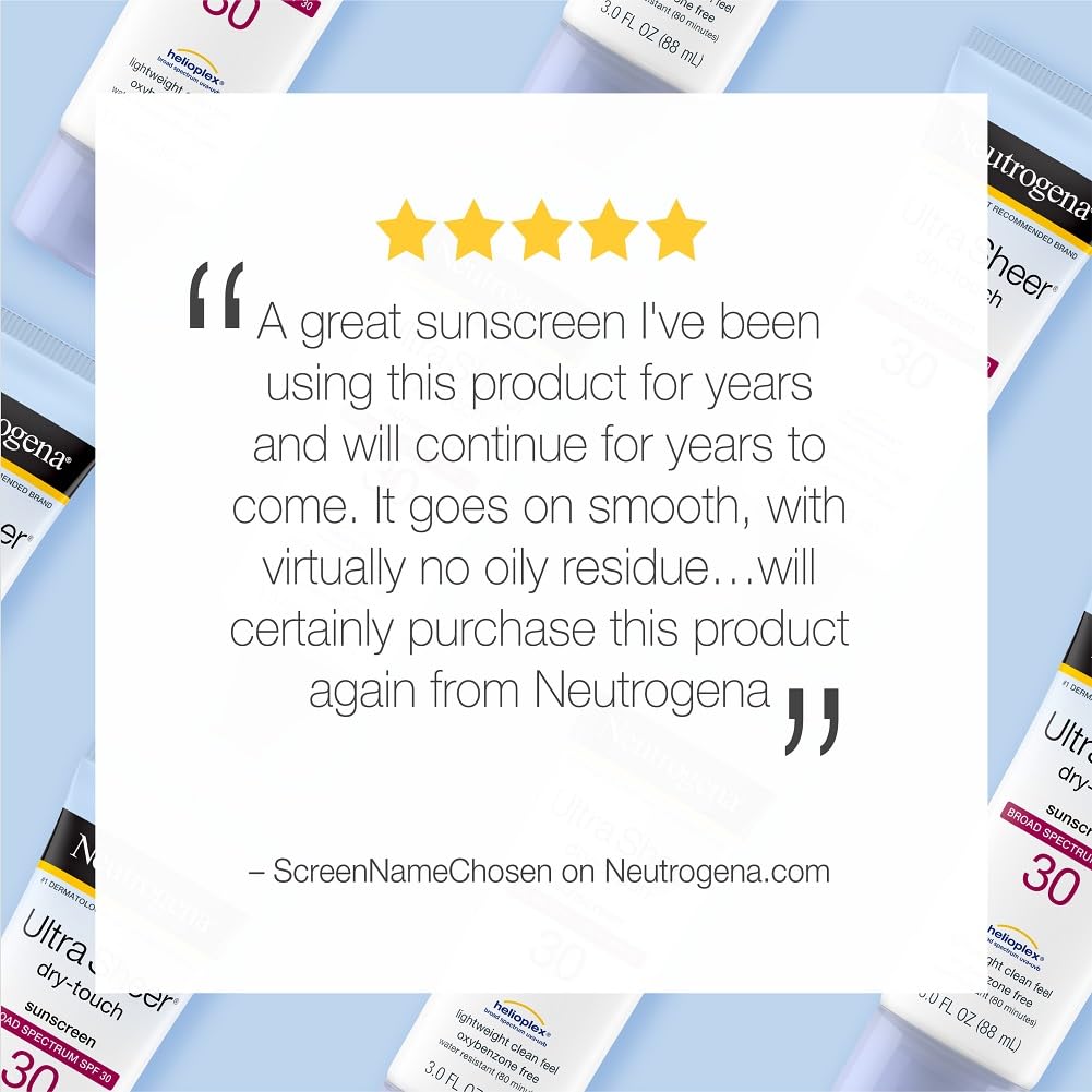 2 x Neutrogena Ultra Sheer Sunblock SPF 30 (Sun Protection Lotion, Waterproof) from USA