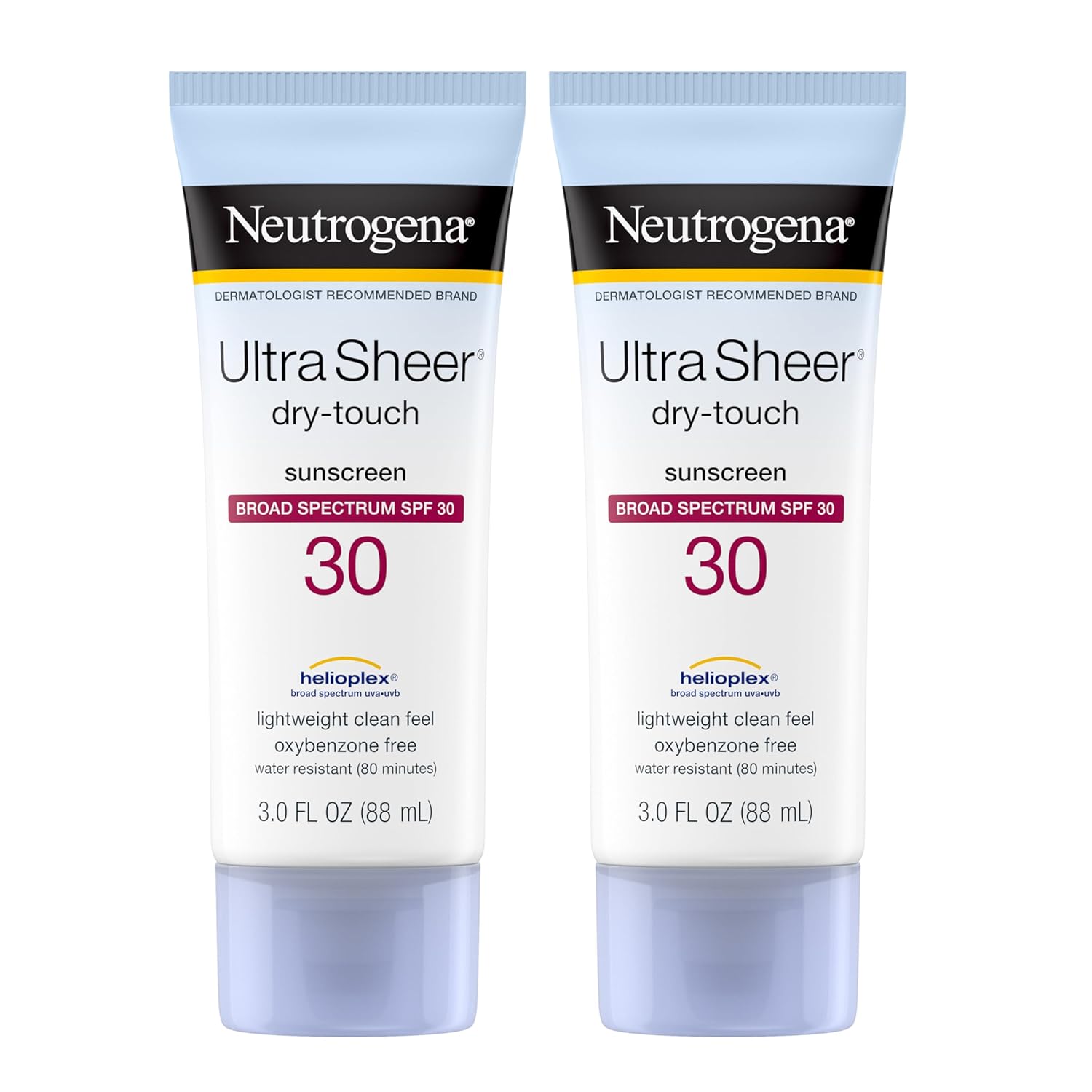 2 x Neutrogena Ultra Sheer Sunblock SPF 30 (Sun Protection Lotion, Waterproof) from USA