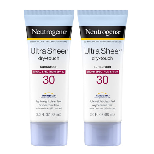 2 x Neutrogena Ultra Sheer Sunblock SPF 30 (Sun Protection Lotion, Waterproof) from USA