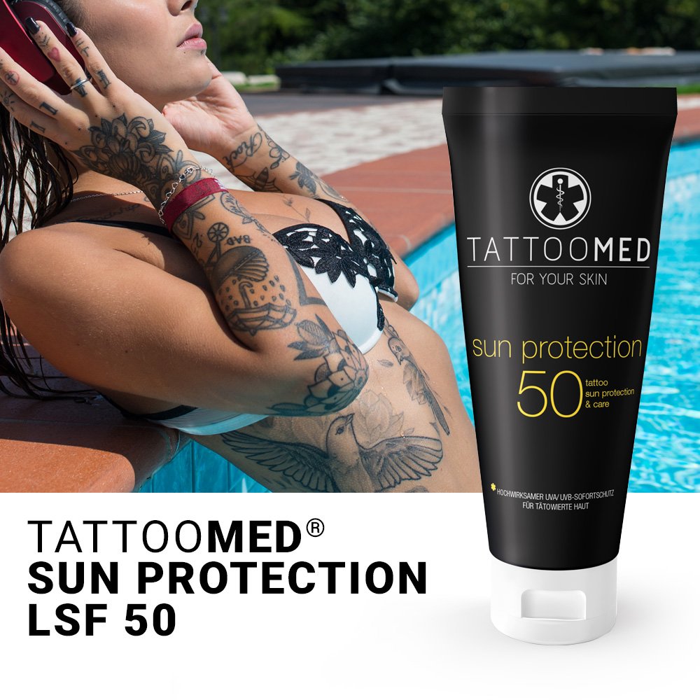 TattooMed Sun Protection SPF 50 – Sun Protection for Tattooed Skin – Pack of 1 (1 x 100 ml)