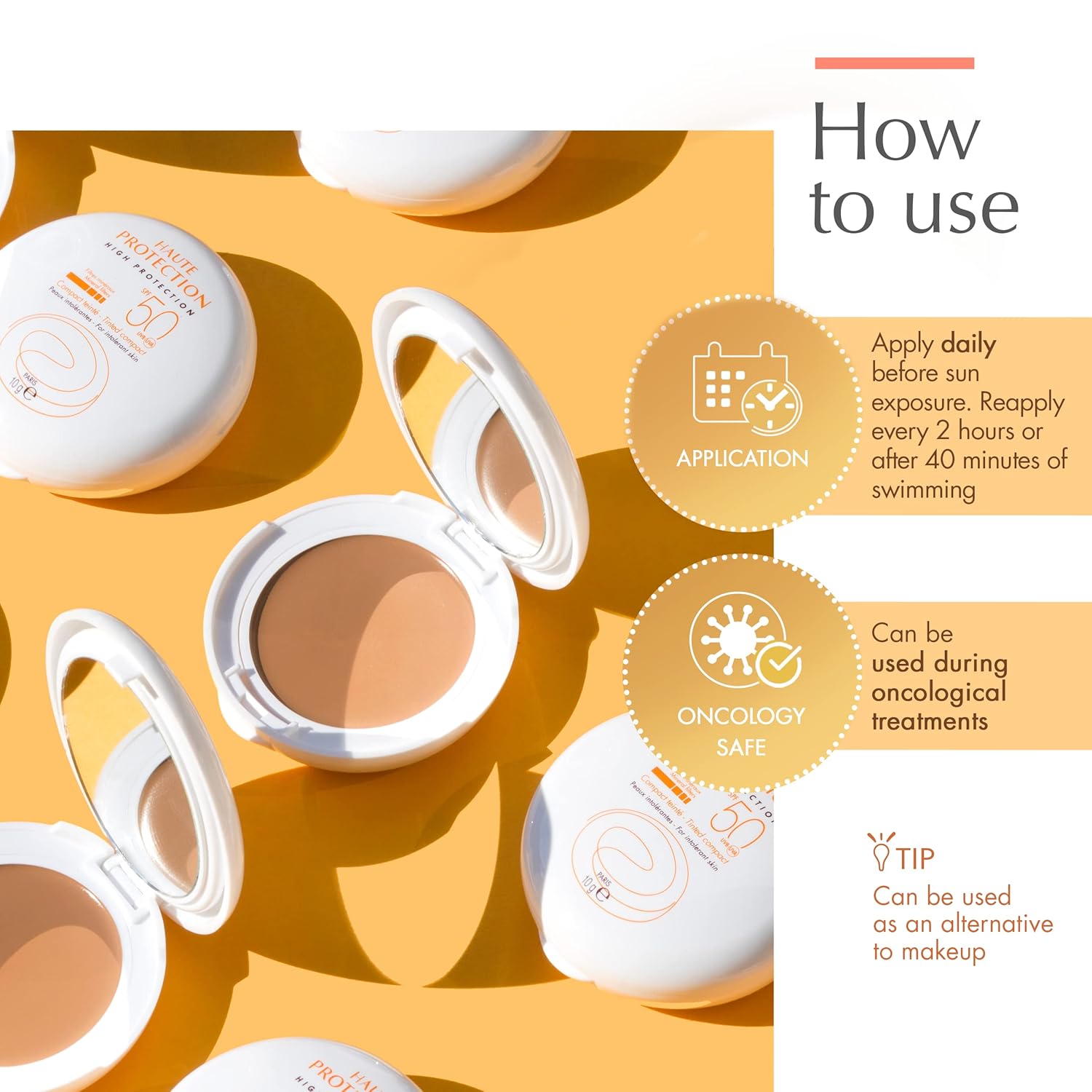Avène Compact Coloured SPF50 Clay Sand New Formula, 10 g, clear