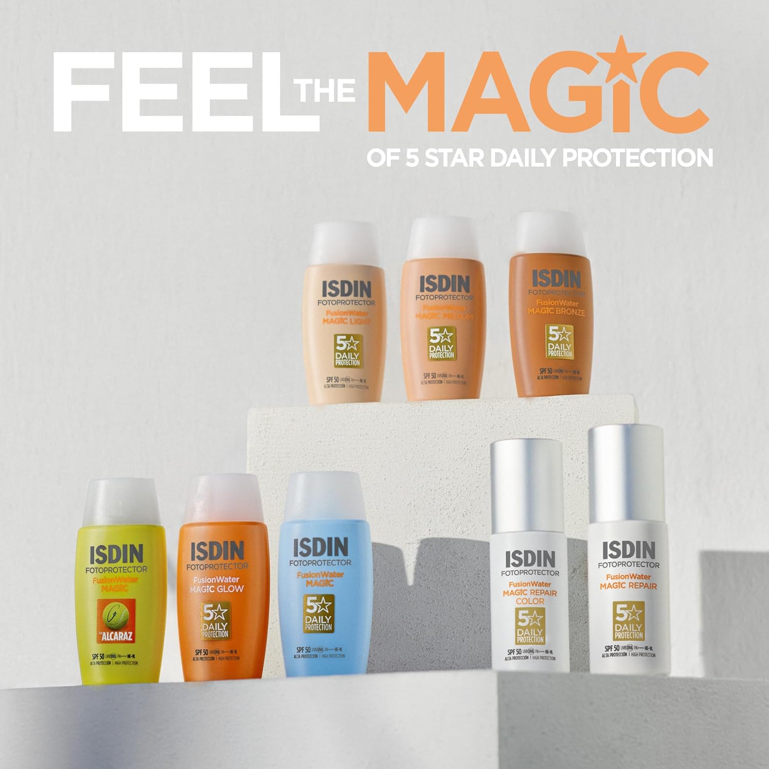 ISDIN Fusion Water SPF 50 Sun Cream for Daily Use on Face, Ultralight Texture, 50 ml